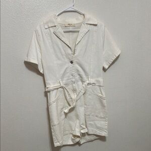 Stylish Cream Short Sleeve Jumpsuit